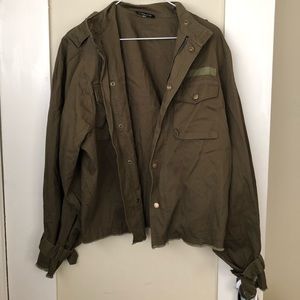 Army Green Oversized Trench Coat
